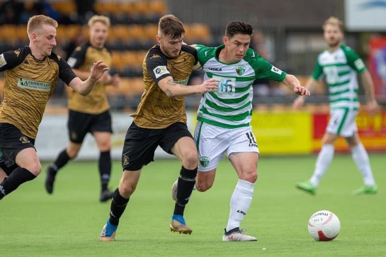 Matty Delaney working hard for possession